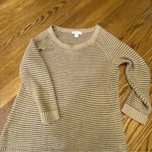 Coldwater Creek taupe color Sz S open weave sweater.